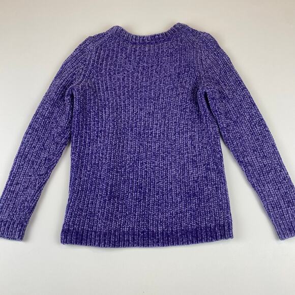 Talbots purple chenille knit crewneck sweater Cozy Winter Sz Small - Picture 9 of 9